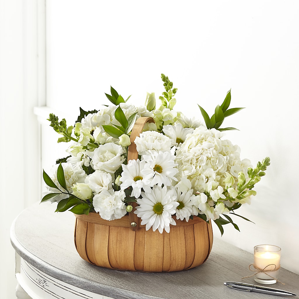 Pure Ivory Basket – Gutierrez Flowers, Sylmar CA
