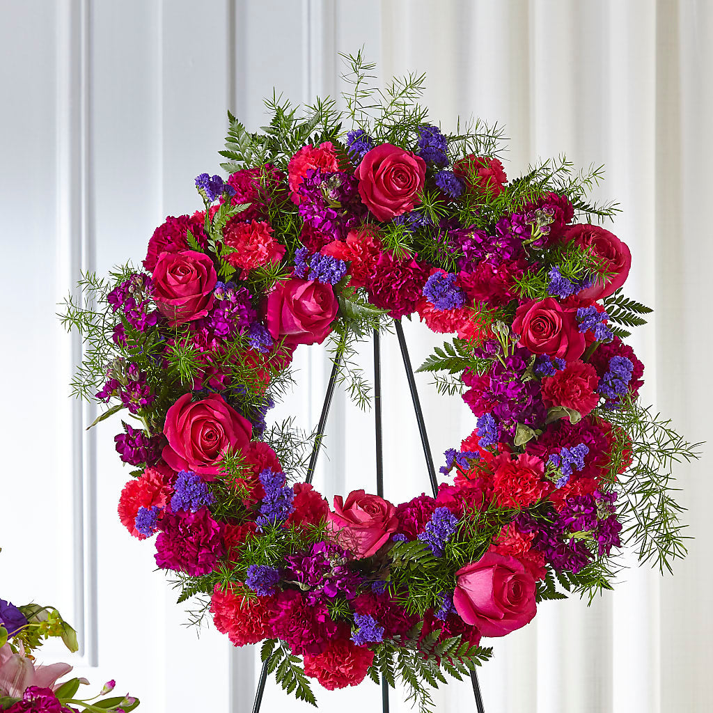 Calming Colors Wreath – Gutierrez Flowers, Sylmar CA