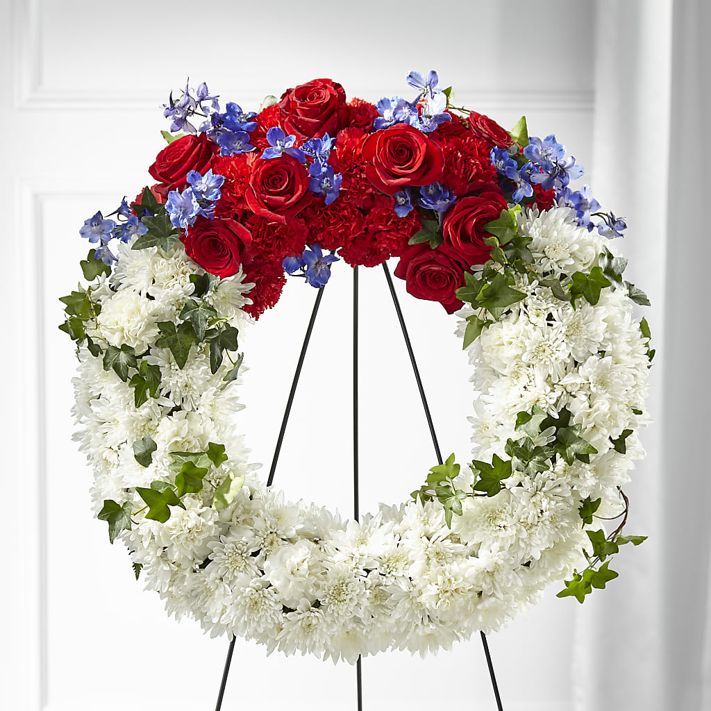 Patriotic Passion Wreath – Gutierrez Flowers, Sylmar CA