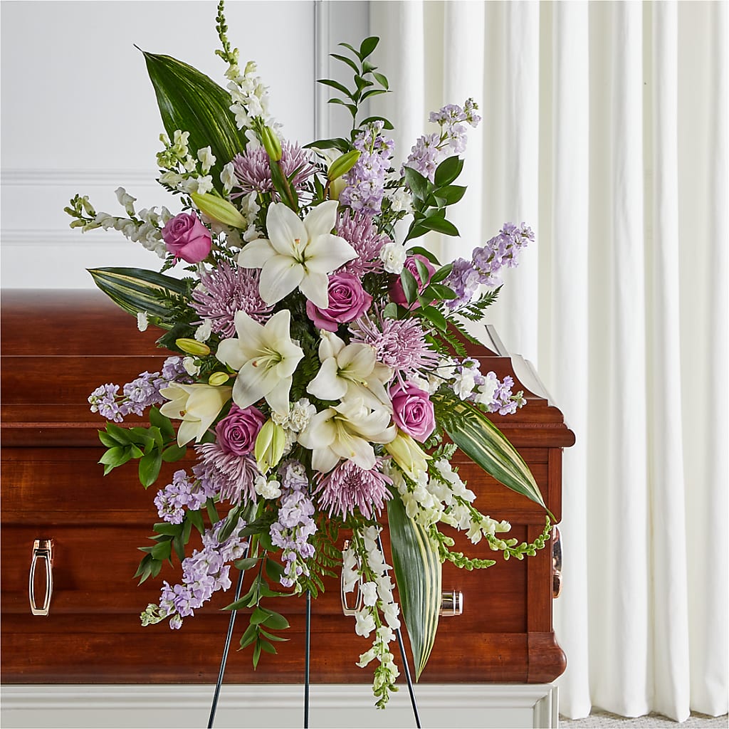 Grateful Hearts Standing Spray – Gutierrez Flowers, Sylmar CA