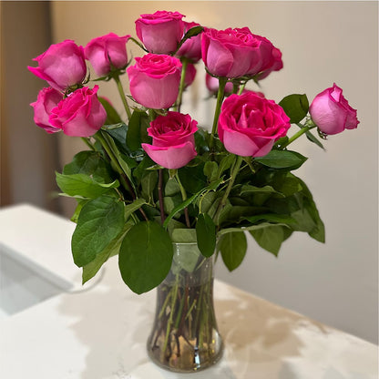 Long Stem Pink Rose Bouquet –  Gutierrez Flowers, Sylmar CA