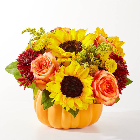 Golden Gourd Pumpkin Bouquet –  Gutierrez Flowers, Sylmar CA