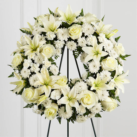 Treasured Tribute Wreath –  Gutierrez Flowers, Sylmar CA