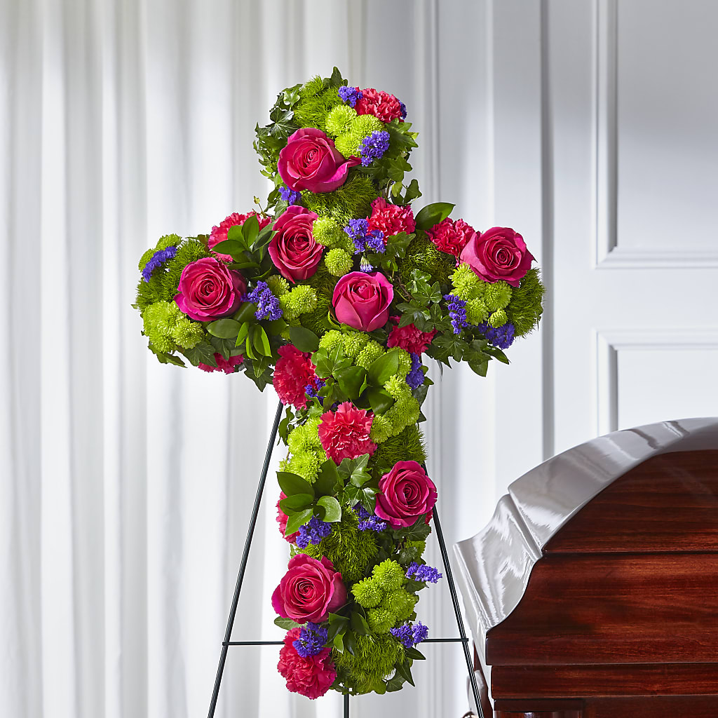 Tribute Rose Floral Cross –  Gutierrez Flowers, Sylmar CA