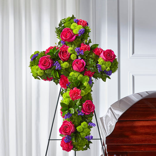 Tribute Rose Floral Cross –  Gutierrez Flowers, Sylmar CA
