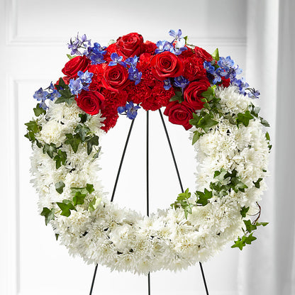 Patriotic Passion Wreath –  Gutierrez Flowers, Sylmar CA