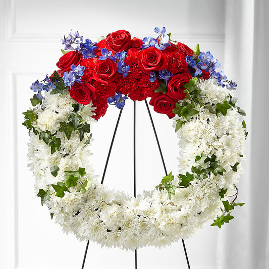 Patriotic Passion Wreath –  Gutierrez Flowers, Sylmar CA
