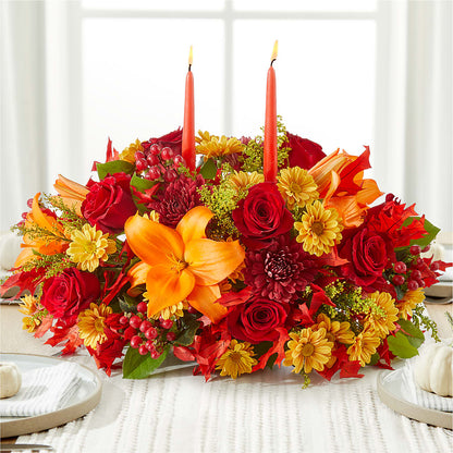 Autumn's Embrace Centerpiece –  Gutierrez Flowers, Sylmar CA