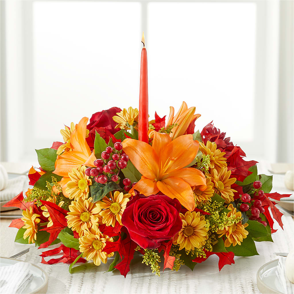 Autumn's Embrace Centerpiece –  Gutierrez Flowers, Sylmar CA
